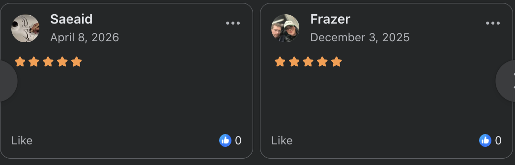Facebook Marketplace reviews from Saeaid and Frazer