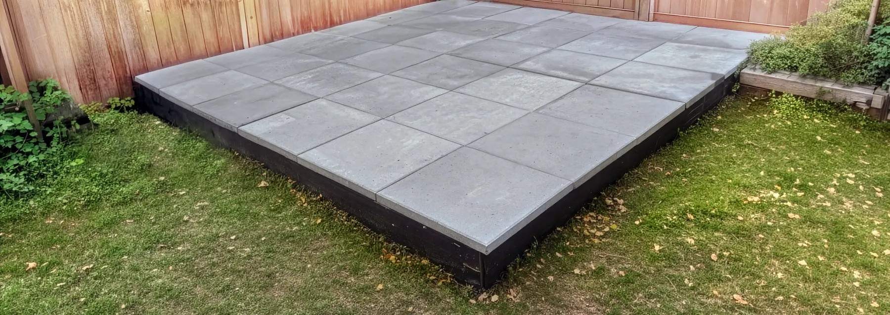 Raised slab pad on a framed edge