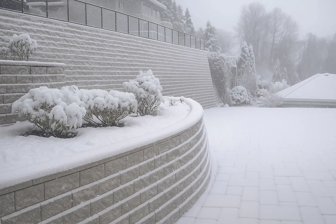 One hundred foot long, twenty foot tall retaining wall